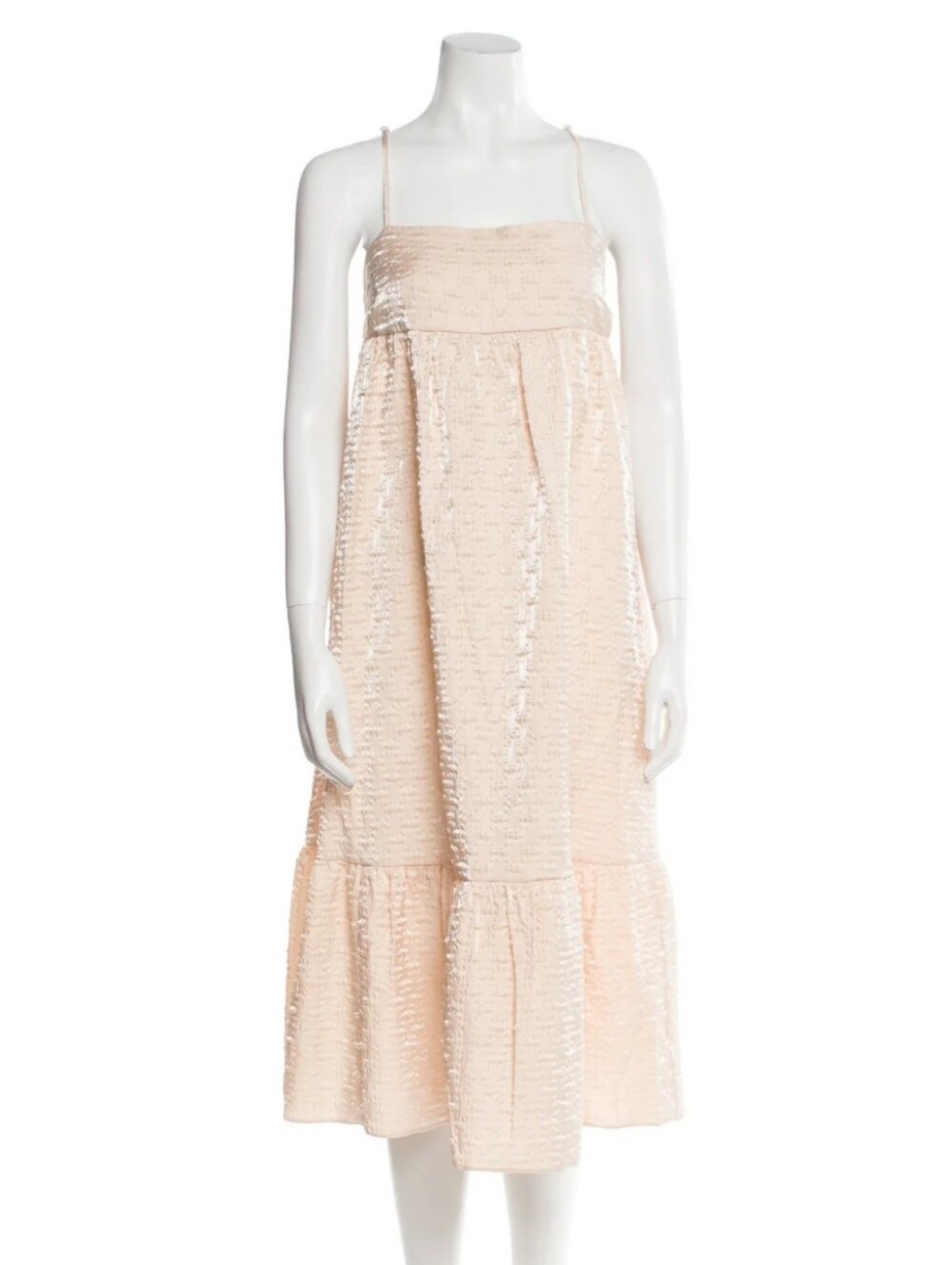 Kika Vargas x Target Textured Empire Waist Midi Dress Blush Pink. Size: Large.